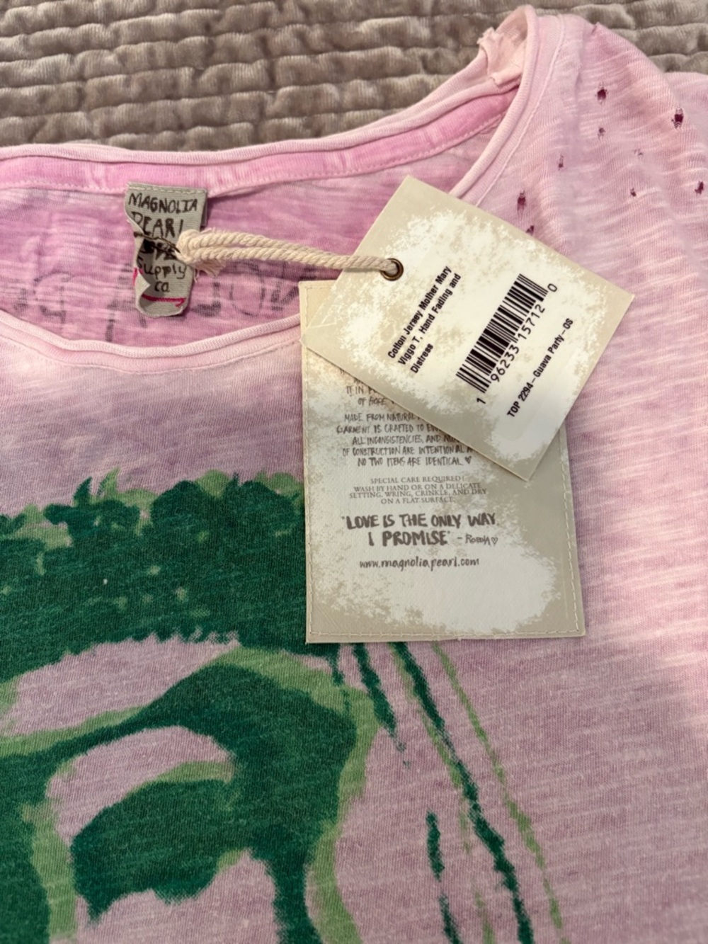 Magnolia Pearl NWT Mother Mary Viggo T Top 2294 in Guava Party, OSFM - Picture 8 of 11